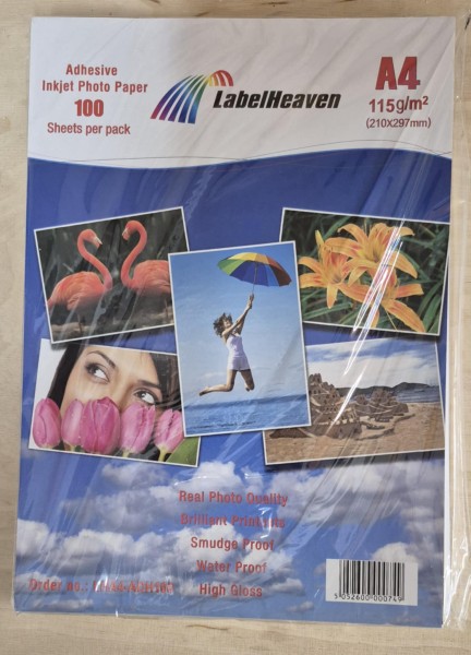 Selbstklebendes Fotopapier