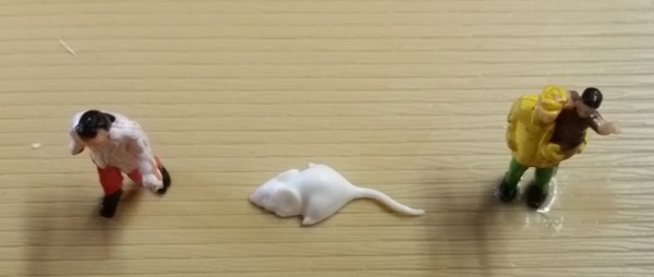 Deko Figur Weiße Maus Liegend