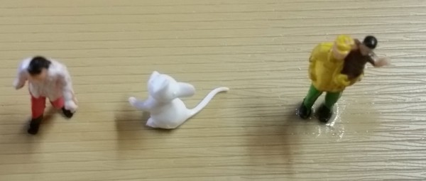 Deko Figur Weiße Maus Stehend